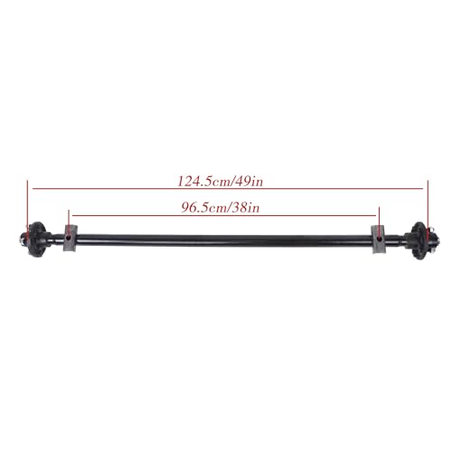 Thomletha Trailer Axle 2000 lbs Axle Beam 4 Lug Trailer Axle 49 inch Hub Face 38 inch Spring Center