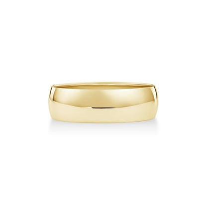 Oxford Ivy 10K Yellow Gold 6mm Low Domed Wedding Band, Classic Fit Size 10