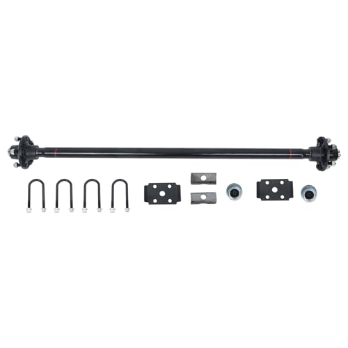 Thomletha Trailer Axle 2000 lbs Axle Beam 5 Lug Trailer Axle 49 inch Hub Face 38 inch Spring Center