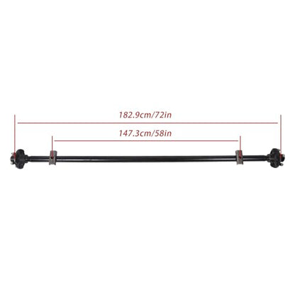 Thomletha Trailer Axle 2000 lbs Axle Beam 5 Lug Trailer Axle 72 inch Hub Face 58 inch Spring Center