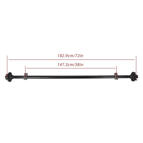 Thomletha Trailer Axle 2000 lbs Axle Beam 5 Lug Trailer Axle 72 inch Hub Face 58 inch Spring Center