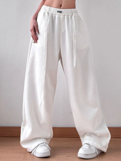 Elastic Waist Wide Leg Pants
