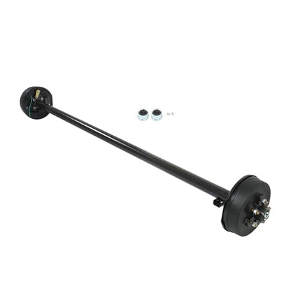 Thomletha 3500lbs Capacity Trailer Electric Brake Axle 5 Lug-4.5 inch Trailer Axle 95 inch Hub Face 80 inch Spring Center