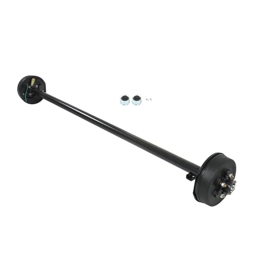 Thomletha 3500lbs Capacity Trailer Electric Brake Axle 5 Lug-4.5 inch Trailer Axle 95 inch Hub Face 80 inch Spring Center