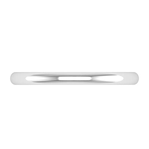 14K White Gold 2mm Plain Wedding Band (Ring Size 8.25)