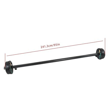 labwork 3500Lbs 5 Lug Electric Brake Trailer Axle 95 Inch Hub Face 80 Inch Spring Center 5 x 4.5 Bolts for Light Duty Trailers