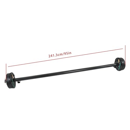 labwork 3500Lbs 5 Lug Electric Brake Trailer Axle 95 Inch Hub Face 80 Inch Spring Center 5 x 4.5 Bolts for Light Duty Trailers