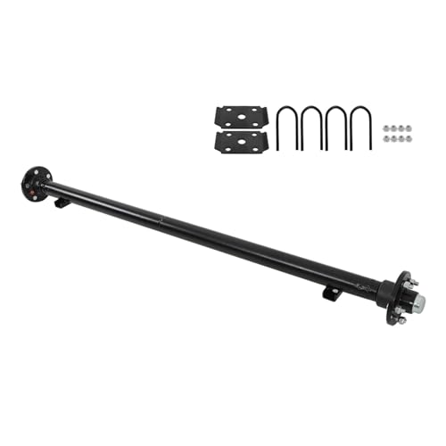 labwork 3500 lb Trailer Axle with 5-Lug - 4.5 61 Hub Face Spacing 46 Spring Center 48 Wide Frame - Durable Straight Steel Tube - Ideal for Multiple Vehicle Models