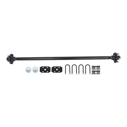 Thomletha Trailer Axle 2000 lbs Axle Beam 5 Lug Trailer Axle 56.5 inch Hub Face 46.5 inch Spring Center