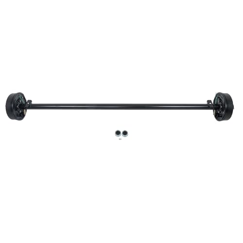 Thomletha 3500lbs Capacity Trailer Electric Brake Axle 5 Lug-4.5 inch Trailer Axle 85 inch Hub Face 70 inch Spring Center