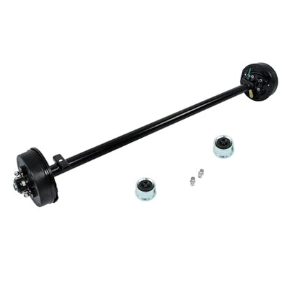 Thomletha 3500lbs Capacity Trailer Electric Brake Axle 5 Lug-4.5 inch Trailer Axle 73 inch Hub Face 58 inch Spring Center