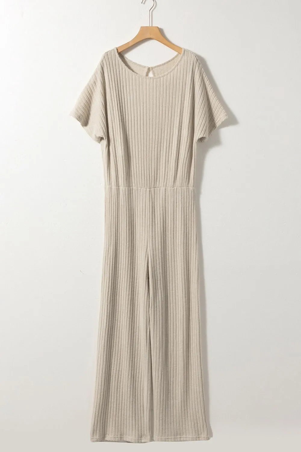 Ribbed Knit Wide Leg Jumpsuit