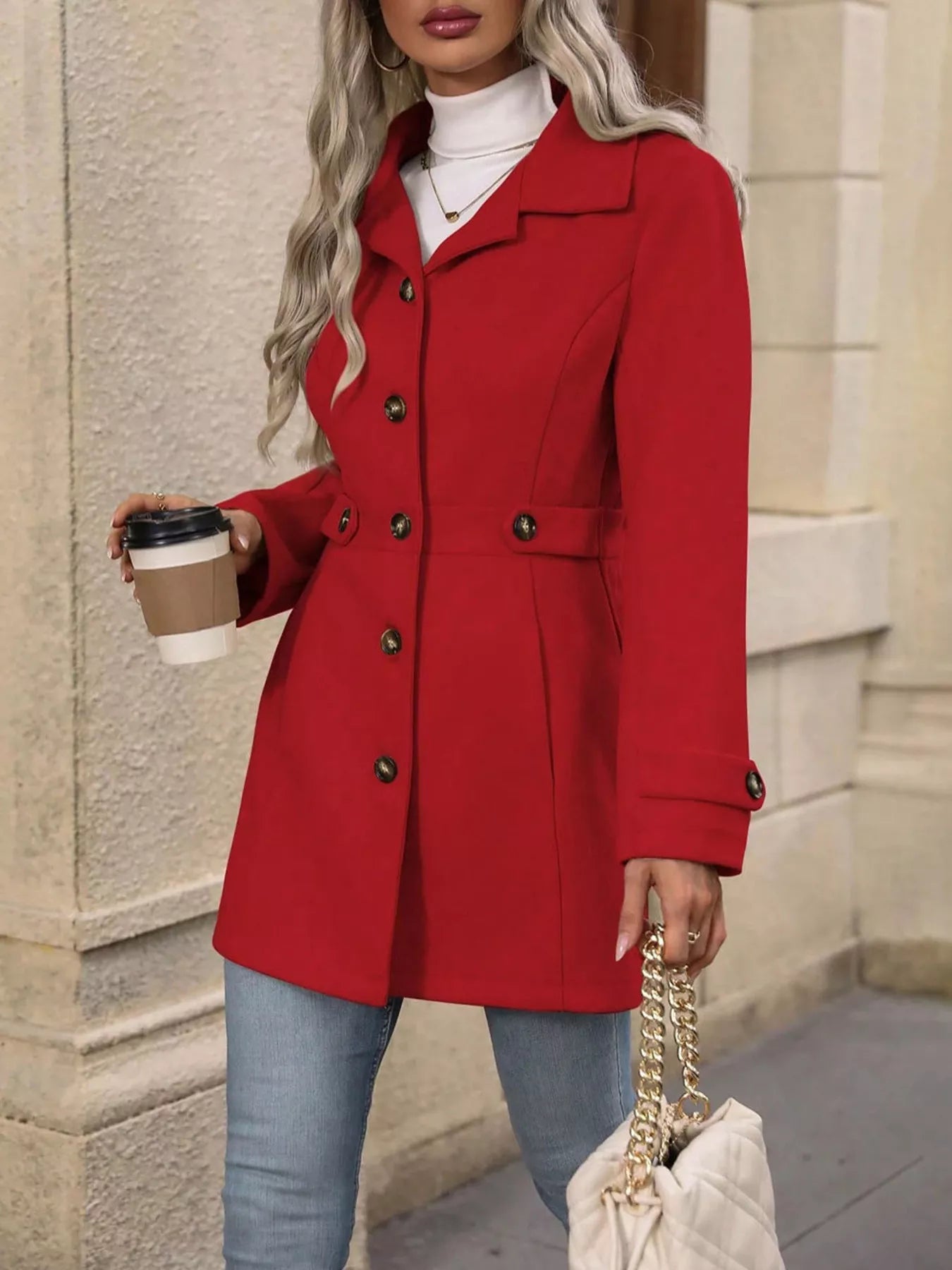Button Up Long Sleeve Outerwear