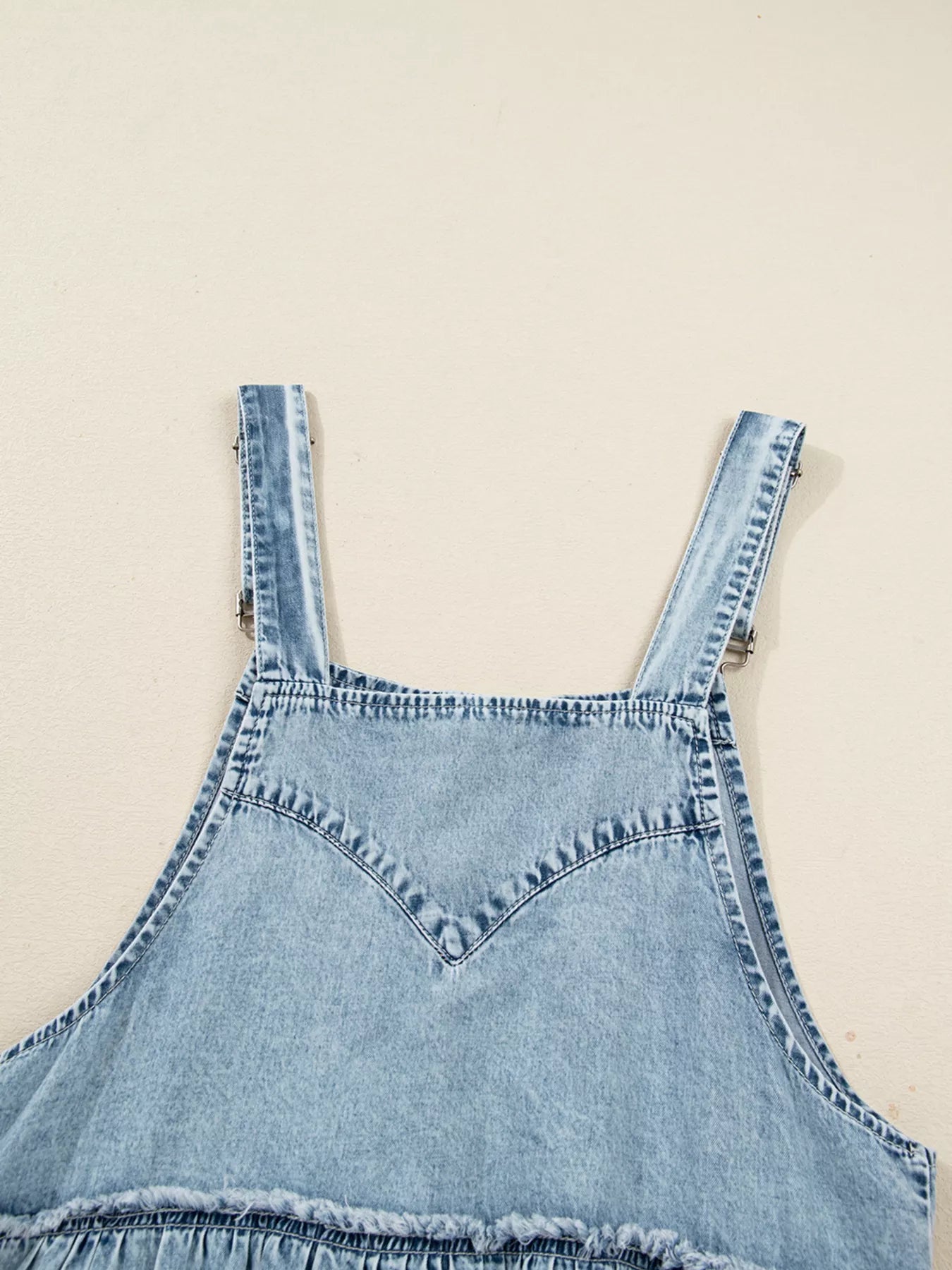 Tiered Flowy Overall Denim Dress