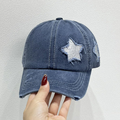 Star Adjustable Baseball Cap Dusty Blue One Size