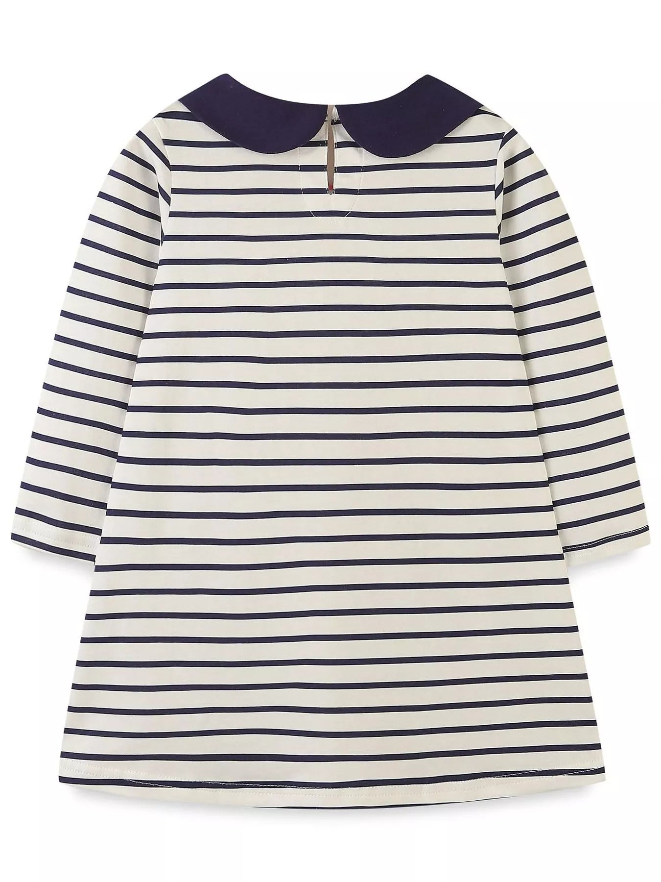 Children's Embroidered Striped Long Sleeve Dress