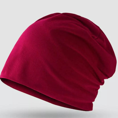 Slouchy Beanie Hat Wine Red One Size