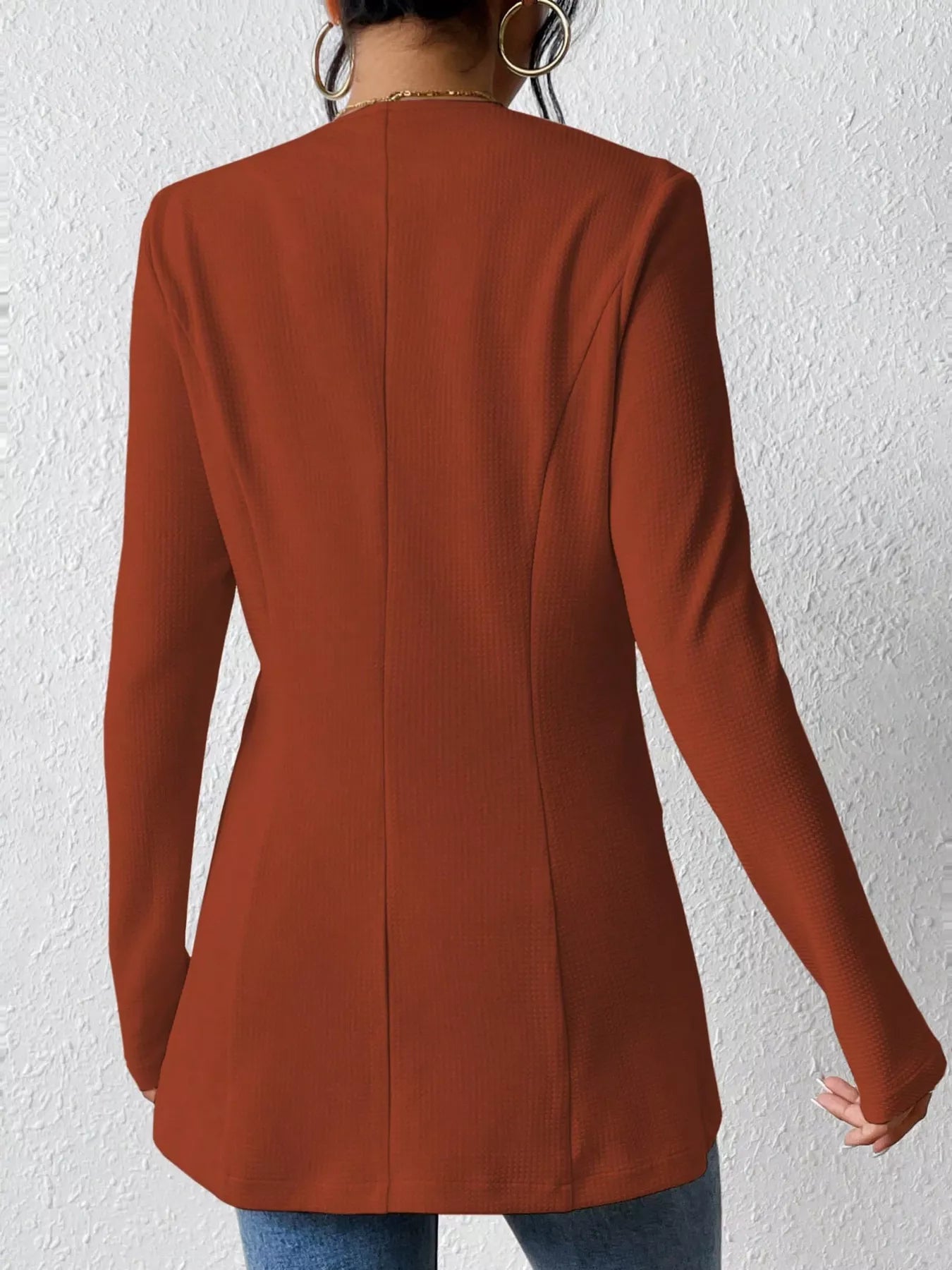One Button Long Sleeve Blazer