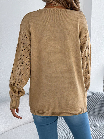 Openwork Open Front Cardigan