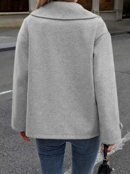 Double-Breasted Wool Blend Casual Jacket