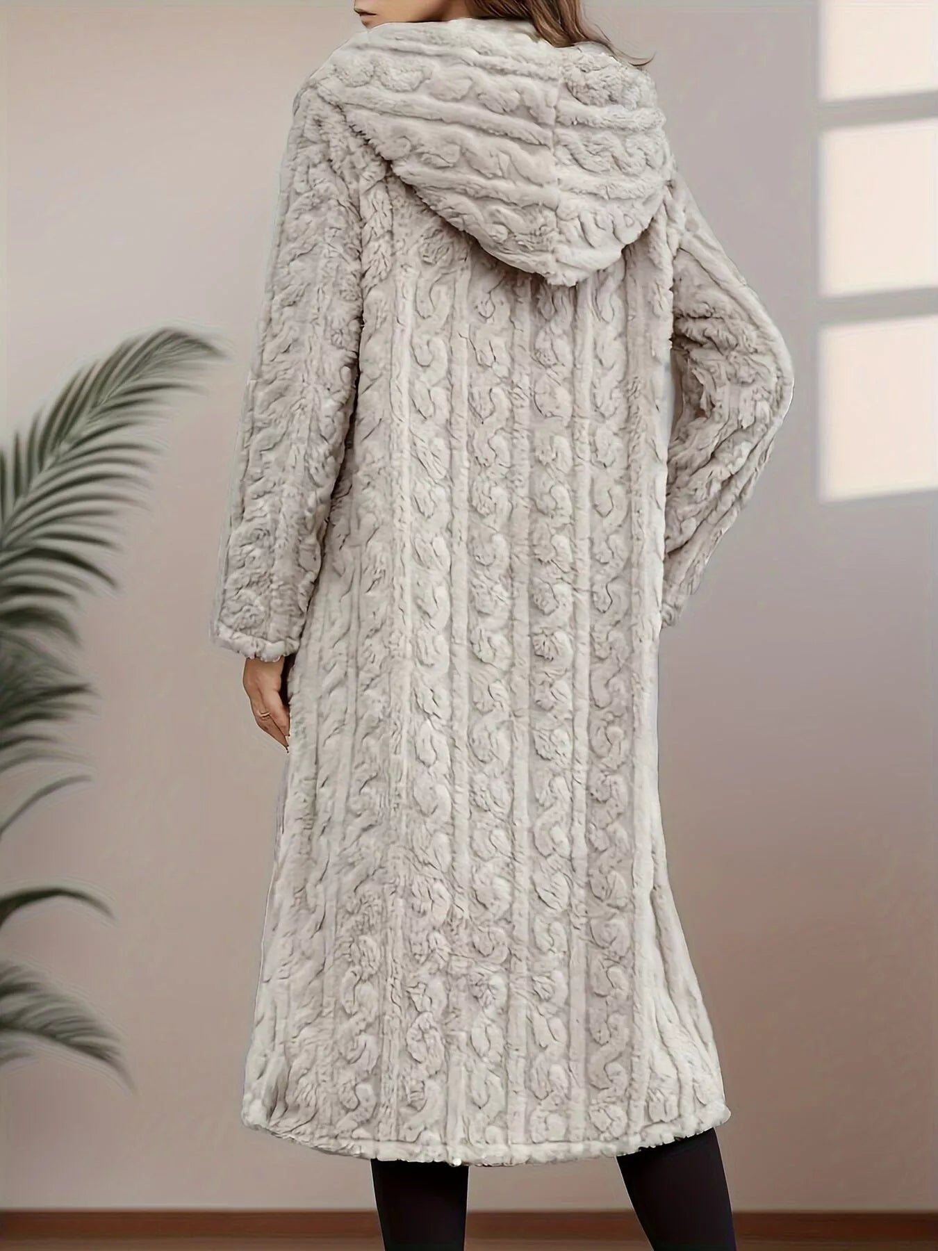 Cozy Hooded Button Up Longline Outerwear