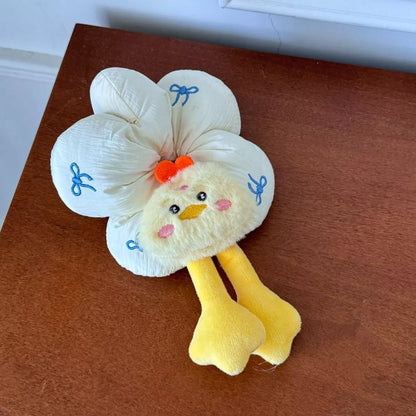 Printed Animal Shaped Hair Scrunchy Yellow One Size