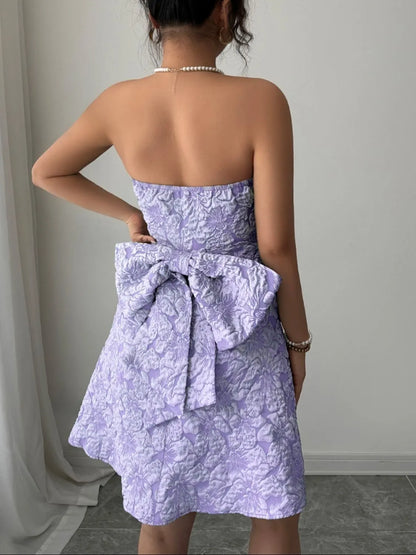 Bow Back Tube Mini Dress