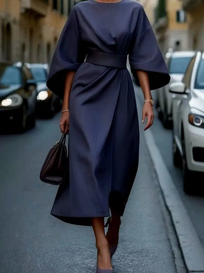 Round Neck 3/4 Sleeve Dress