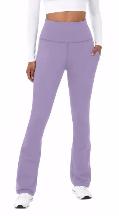 TOPYOGAS Womens Flare Yoga Pants High Waist Tummy Control Bootcut Flare Leggings Workout Wide Leg Pants with Pockets