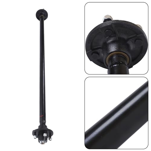 Thomletha Trailer Axle 2000 lbs Axle Beam 4 Lug Trailer Axle 56.5 inch Hub Face 46.5 inch Spring Center