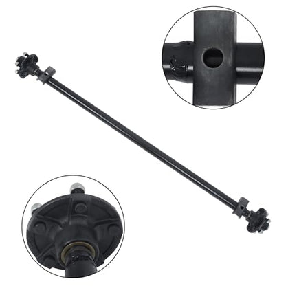 Thomletha Trailer Axle 2000 lbs Axle Beam 5 Lug Trailer Axle 56.5 inch Hub Face 46.5 inch Spring Center