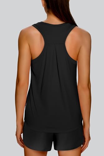 XIEERDUO Womens Workout Tops Fitness Clothing Breathable Sleeveless Activewear Gym Shirts Woman Black XL