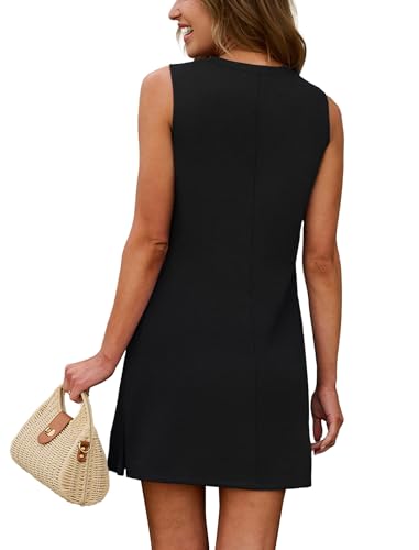 WIHOLL Dresses for Women 2026 Casual Summer Sundresses Spring Fall Italian Tank Holiday Dress Fashion Vacation Outfits Black M