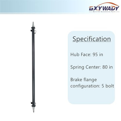 GXYWADY 6000lbs Trailer Axle Only Beam with Idler Hub Face 95 Inch Spring Center 80 Inch Replacement for All Light Duty Trailers