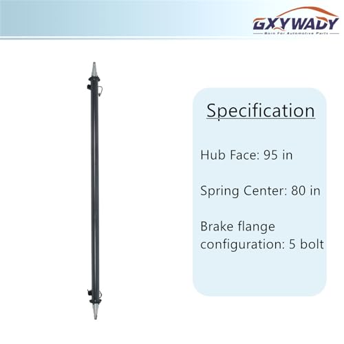 GXYWADY 6000lbs Trailer Axle Only Beam with Idler Hub Face 95 Inch Spring Center 80 Inch Replacement for All Light Duty Trailers