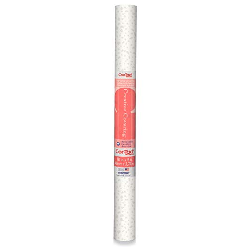 Con-Tact Brand Creative Covering, Self-Adhesive Shelf Liner, Multi-Purpose Vinyl Drawer Liner, Easy to Use and Apply, 18'' x 9', Faded Terrazzo Bone