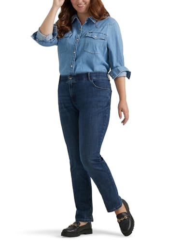 Lee Women's Plus Size Ultra Lux Comfort with Flex Motion Straight Leg Jean Royal Chakra 24W Medium