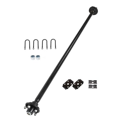 Thomletha Trailer Axle 2000 lbs Axle Beam 5 Lug Trailer Axle 72 inch Hub Face 58 inch Spring Center