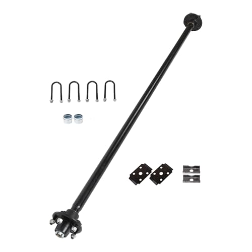 Thomletha Trailer Axle 2000 lbs Axle Beam 5 Lug Trailer Axle 72 inch Hub Face 58 inch Spring Center