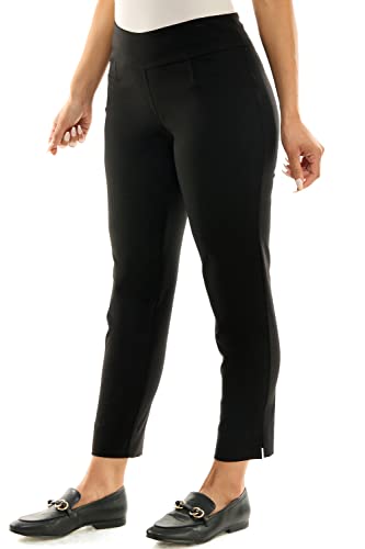 Zac & Rachel Women's Pull-On Ankle Length Pants with Millennium Fabric, Black, 8 US