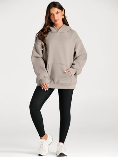 Trendy Queen Womens Oversized Hoodies Fleece Sweatshirts Fall Fashion Pullover Sweaters Winter Clothes CoffeeGrey XL