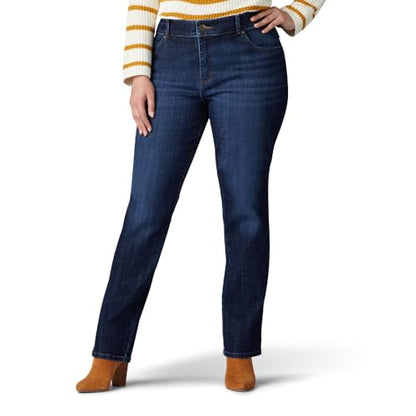 Lee Women's Plus Size Relaxed Fit Straight Leg Jean, Bewitched, 20 Plus