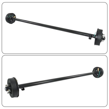 Thomletha 3500lbs Capacity Trailer Electric Brake Axle 5 Lug-4.5 inch Trailer Axle 95 inch Hub Face 80 inch Spring Center