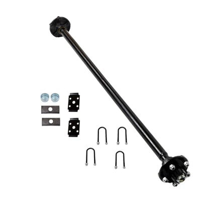 Thomletha Trailer Axle 2000 lbs Axle Beam 5 Lug Trailer Axle 60 inch Hub Face 46 inch Spring Center