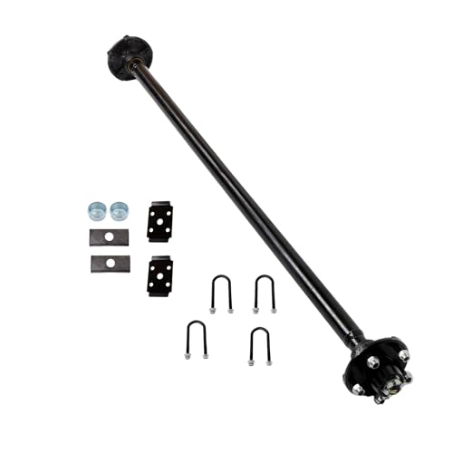 Thomletha Trailer Axle 2000 lbs Axle Beam 5 Lug Trailer Axle 60 inch Hub Face 46 inch Spring Center