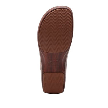 Alegria Women's Opal Tan Breeze Perforated Leather Shoes with Slingback Open Back Sandals 9 M US