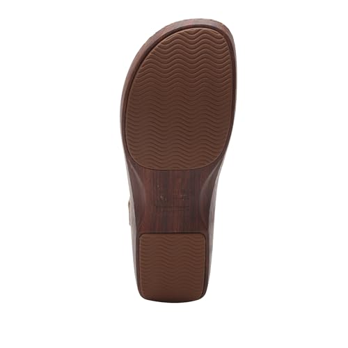 Alegria Women's Opal Tan Breeze Perforated Leather Shoes with Slingback Open Back Sandals 9 M US