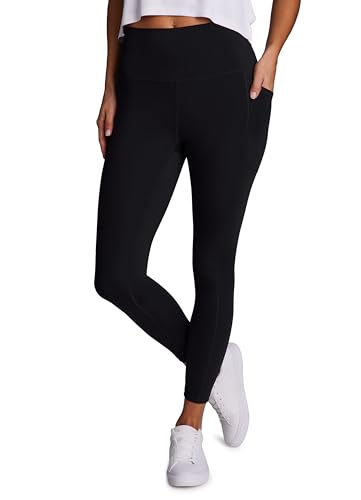 RBX Active High Waisted Squat Proof Ankle Length Leggings for Women, 7/8 Yoga Leggings with Pockets 7/8 Jet Black S