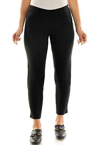 Zac & Rachel Women's Pull-On Ankle Length Pants with Millennium Fabric, Black, 8 US