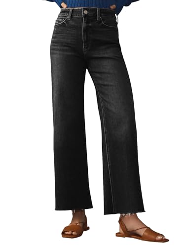 Celine Jeans - Jeans for Women Wide Leg Baggy High Waist Boyfriends Straight Leg Stretchy Denim Pants Trendy Fall 2024 W004-black